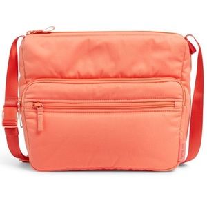 Vera Bradley Recycled Cotton Utility Crossbody Purse Desert Flower Pink